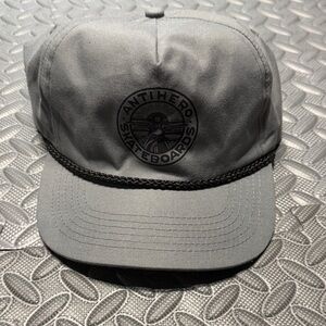 Gray Rope-Front Skate Hat